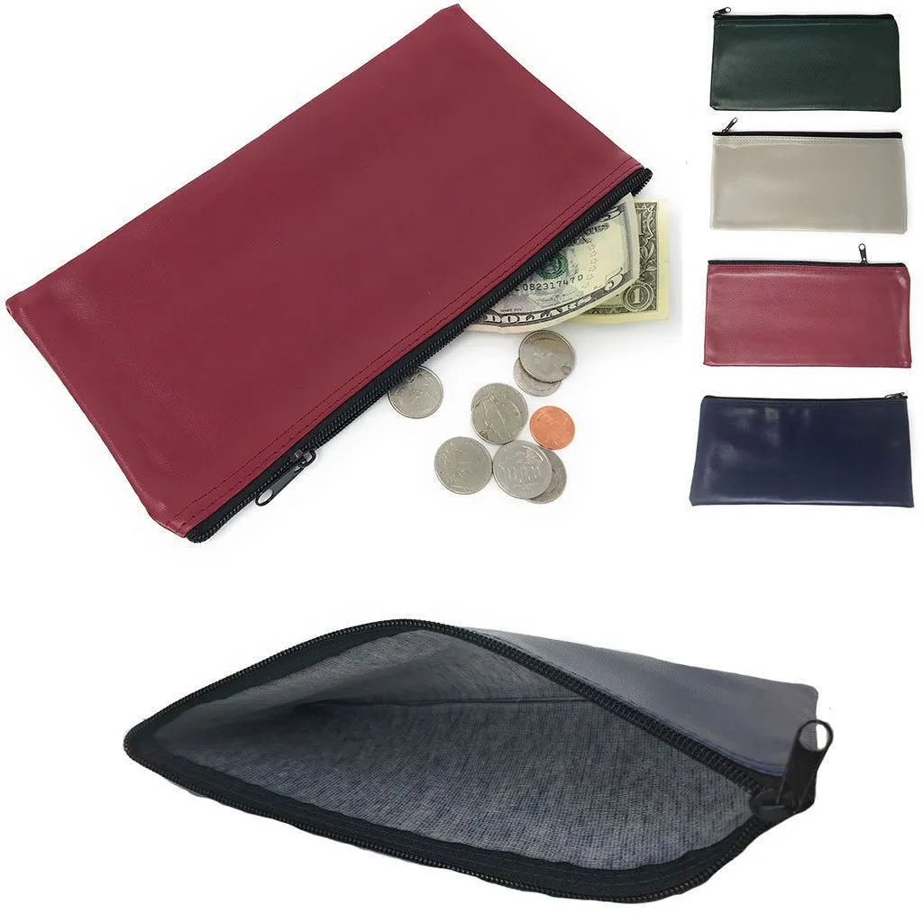 1 Dozen Zippered Bank Deposit Carry Pouch Bags Safe Money Organizer Wholesale