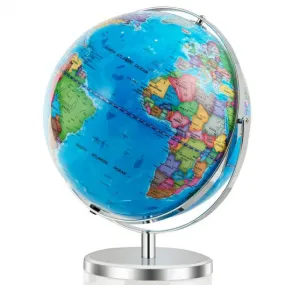 13" Illuminated World Globe 720° Rotating Map with LED Light