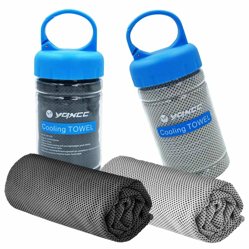 2 Pcs Cooling Towel Bottle Microfibre Quick Dry Breathable for Neck & Face During Sports