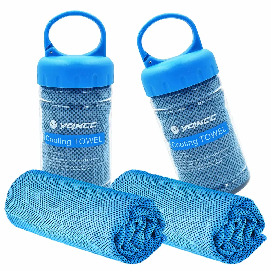 2 Pcs Cooling Towel Bottle Microfibre Quick Dry Breathable for Neck & Face During Sports