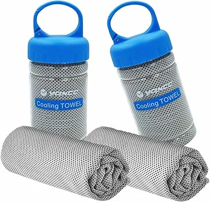 2 Pcs Cooling Towel Bottle Microfibre Quick Dry Breathable for Neck & Face During Sports