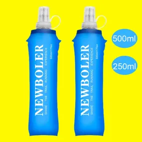 250ml 500ml TPU Soft Drink Water Bottle Folding Water Bag Flask For Sport Outdoor Camping Health Free BPA