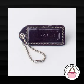 2" Medium COACH BROWN PATENT LEATHER KEY FOB BAG CHARM KEYCHAIN HANGTAG TAG