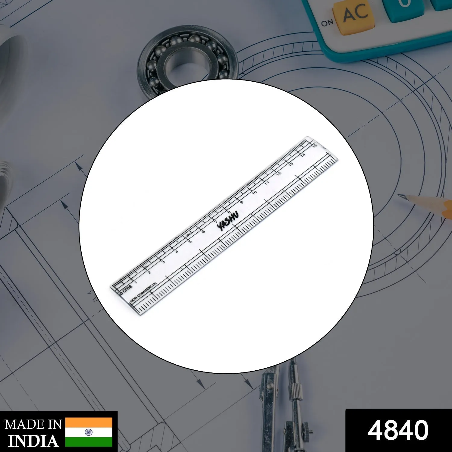 4840 15Cm Ruler For Student Purposes While Studying And Learning In Schools And Homes Etc. (1Pc)