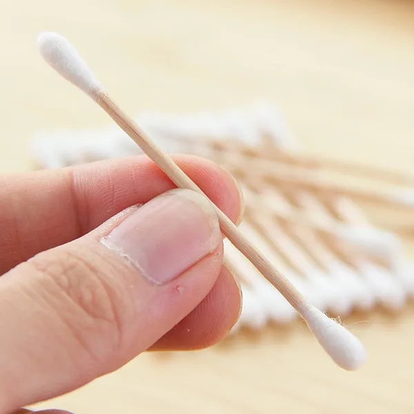 6016 Cotton Swabs Bamboo with Wooden Handles for Makeup Clean Care Ear Cleaning Wound Care Cosmetic Tool Double Head Biodegradable Eco Friendly (pack of 20)