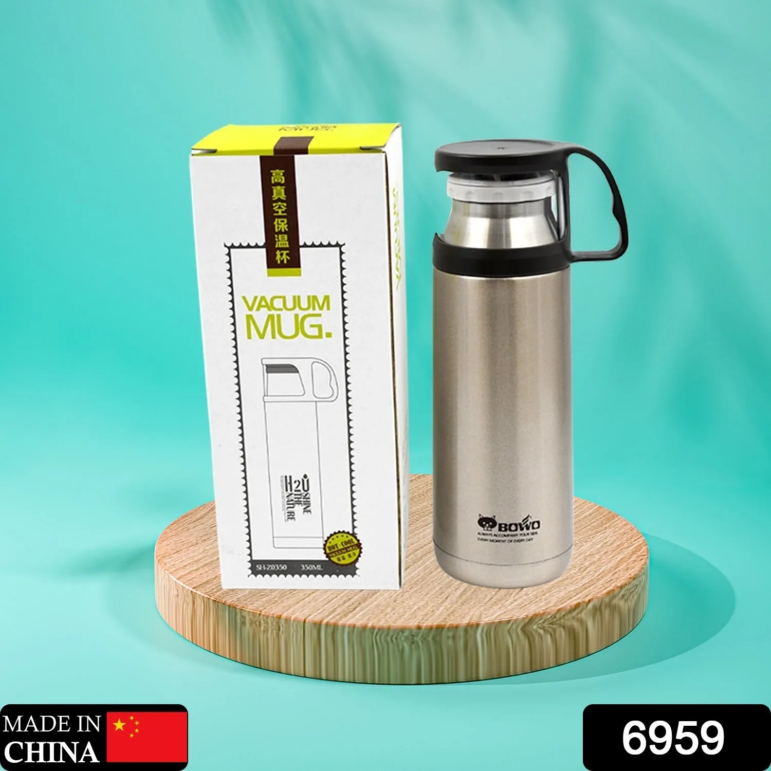 6959 Stainless Steel Thermos Water Bottle | 24 Hours Hot and Cold | Easy to Carry | Rust & Leak Proof | Tea | Coffee | Office| Gym | Home (350ml)