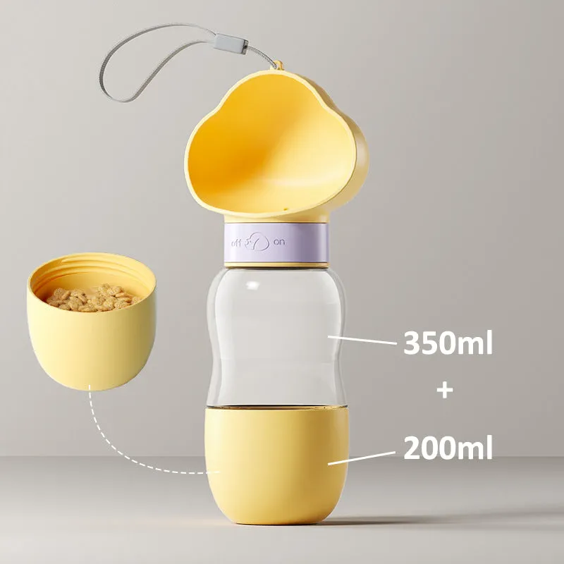 Aiitle Portable Pet Water Bottle with Food Container