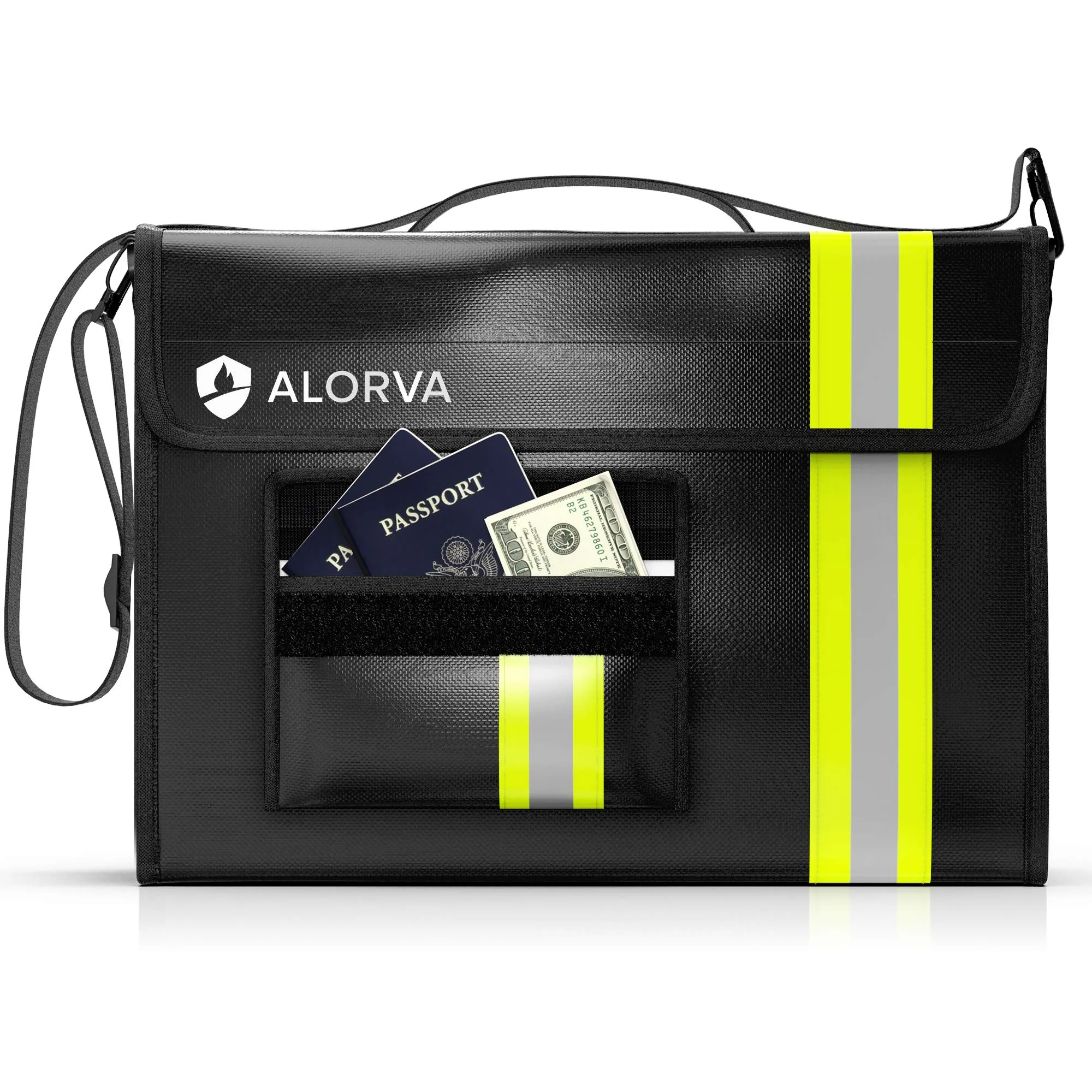 ALORVA Fireproof and Waterproof Document Bag 17 x 12 x 5 with Wallet Protector