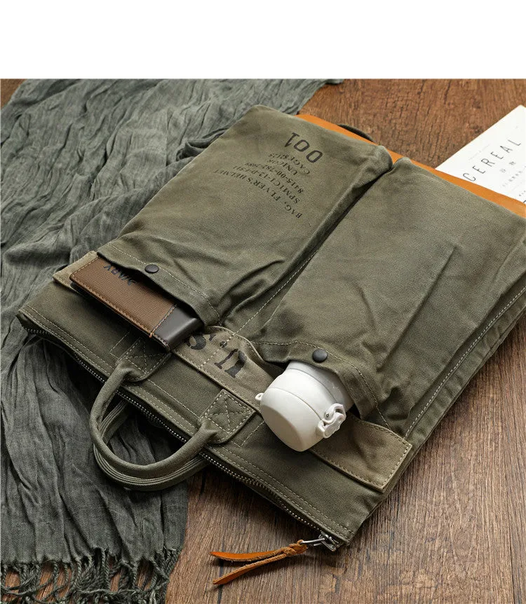 Army Green Canvas Mens Backpack Canvas Army Backpack Bag Canvas Travel Backpack for Men