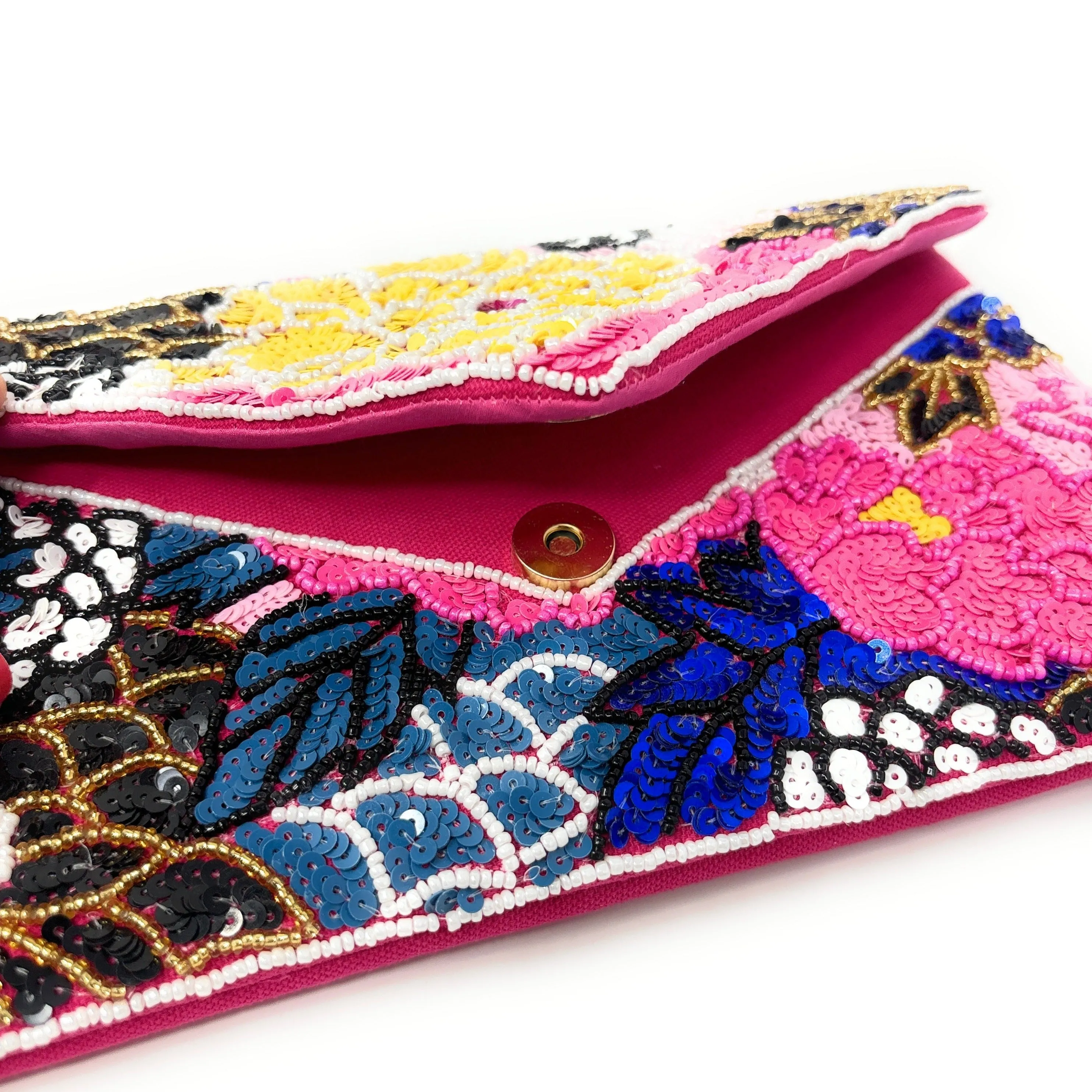 Aster Beaded Floral Clutch Purse