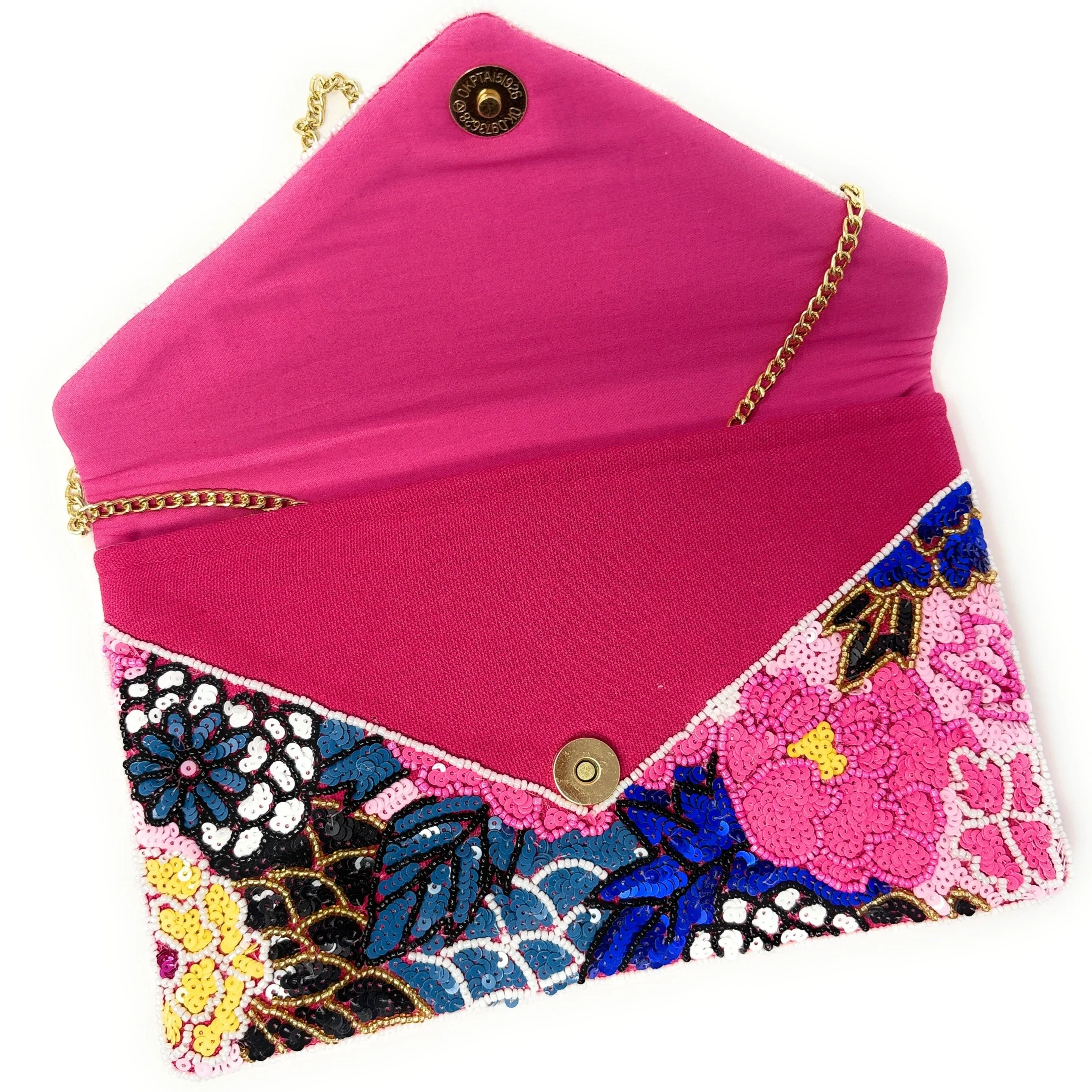 Aster Beaded Floral Clutch Purse