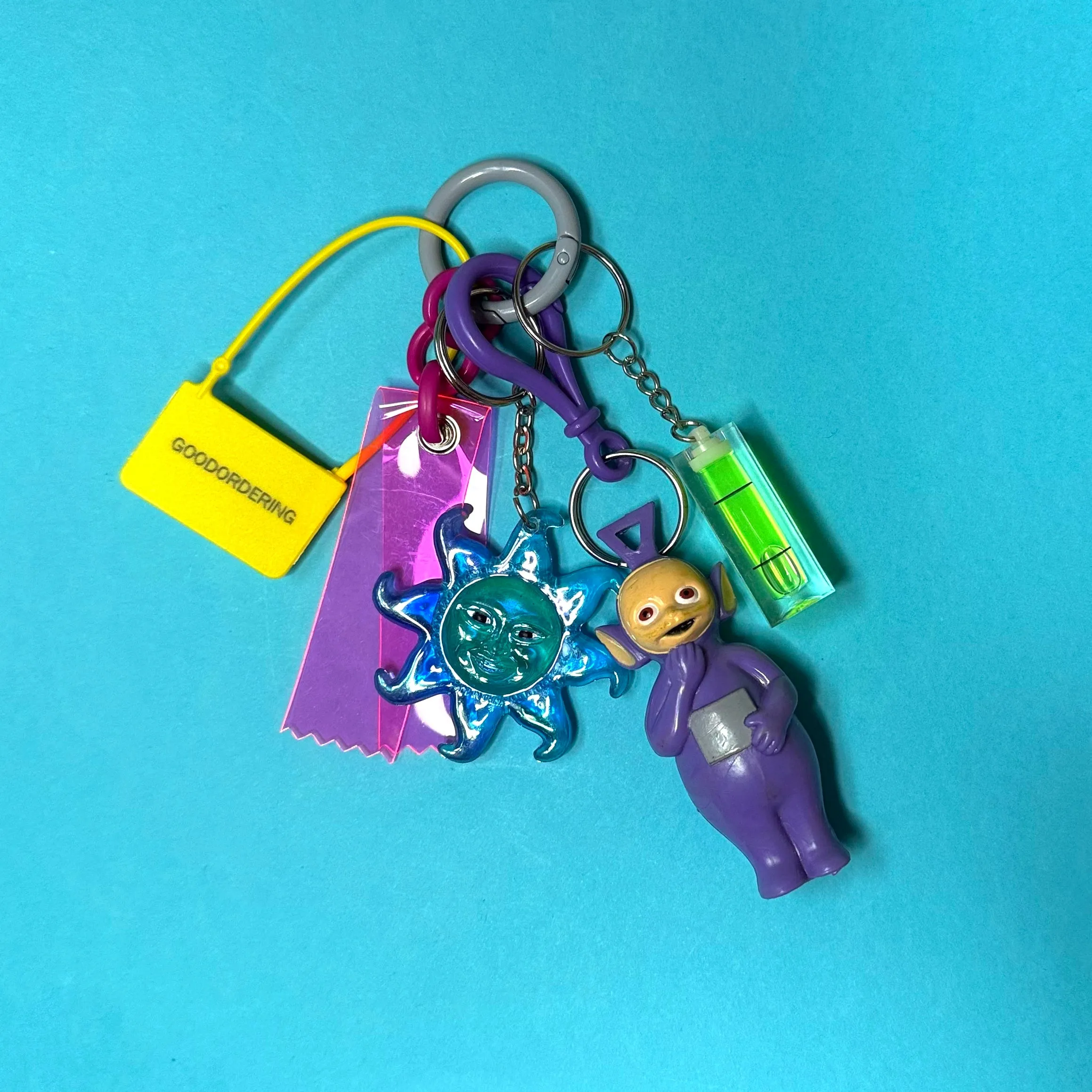 Bag charm and vintage keyring teletubby