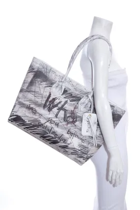 Balmain Limited Edition "B-Army"  Black & White Graffiti Tote