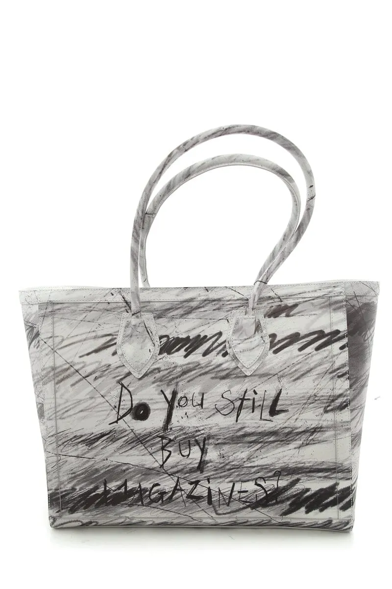 Balmain Limited Edition "B-Army"  Black & White Graffiti Tote