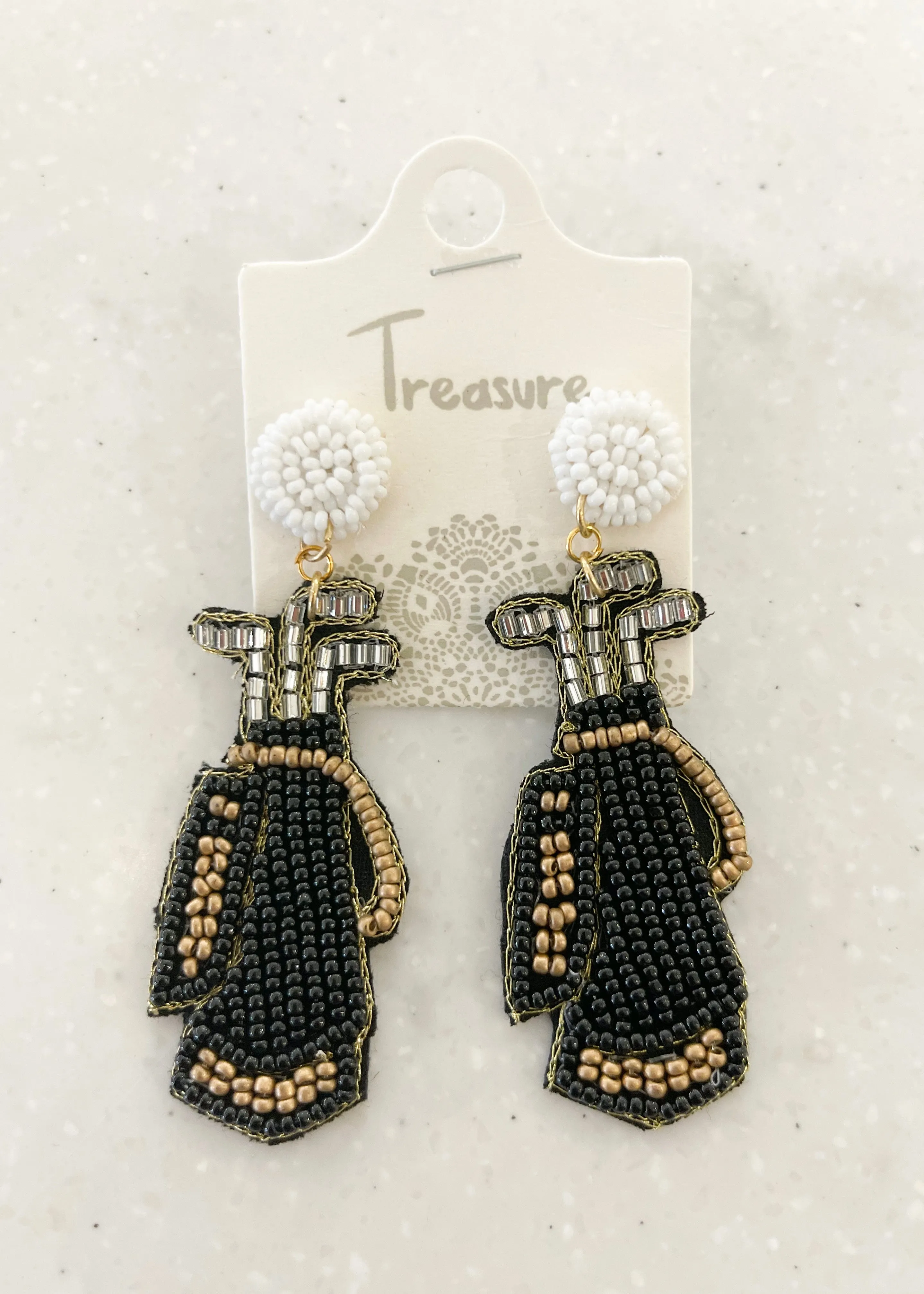 Beaded Caddy Golf Bag Earrings