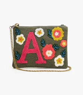 Beaded Initial Crossbody Bag