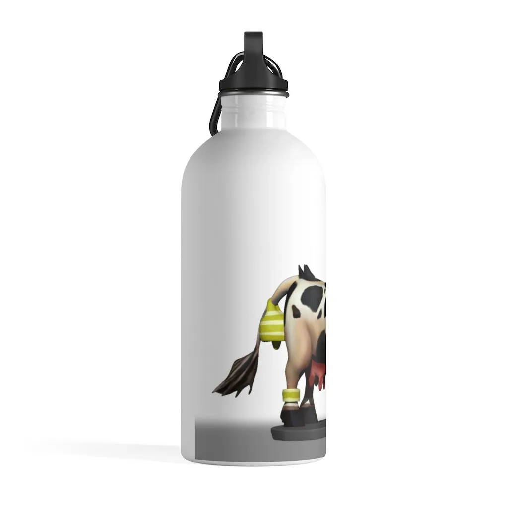 Black and White Cow Skin Stainless Steel Water Bottle