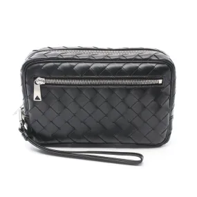 Bottega Veneta Leather Intrecciato Small Wristlet Pouch Clutch Bag