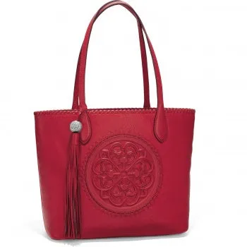 Brighton Red Leather Tote Gabriella Medallion From The Ferrara Collection