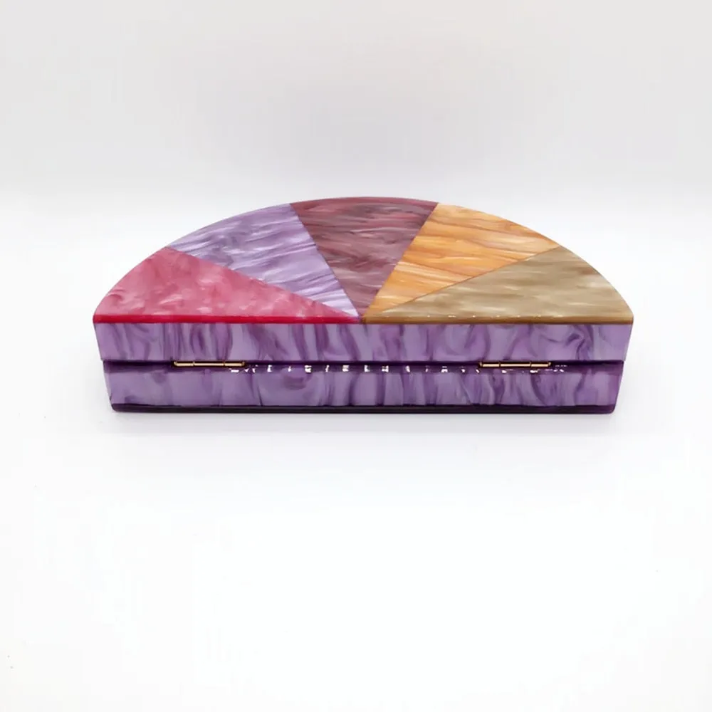 Cahya Half Moon Acrylic Evening Box Clutch - 3 Colors