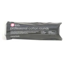 CaronLab Professional Cotton Rounds Pressed Edge - 80 Pack