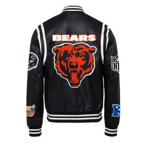 CHICAGO BEARS VEGAN LEATHER JACKET Black / White