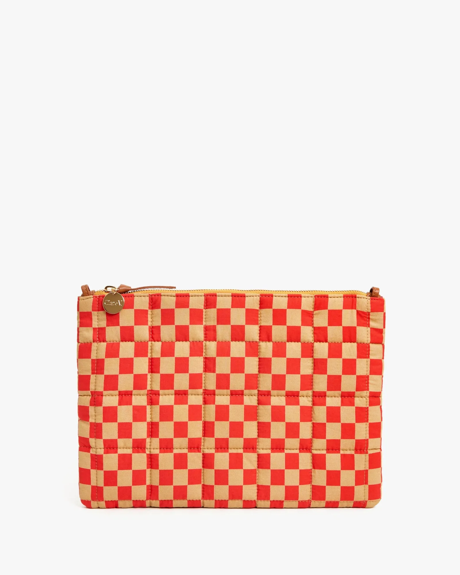 Clare V. Flat Checker Clutch