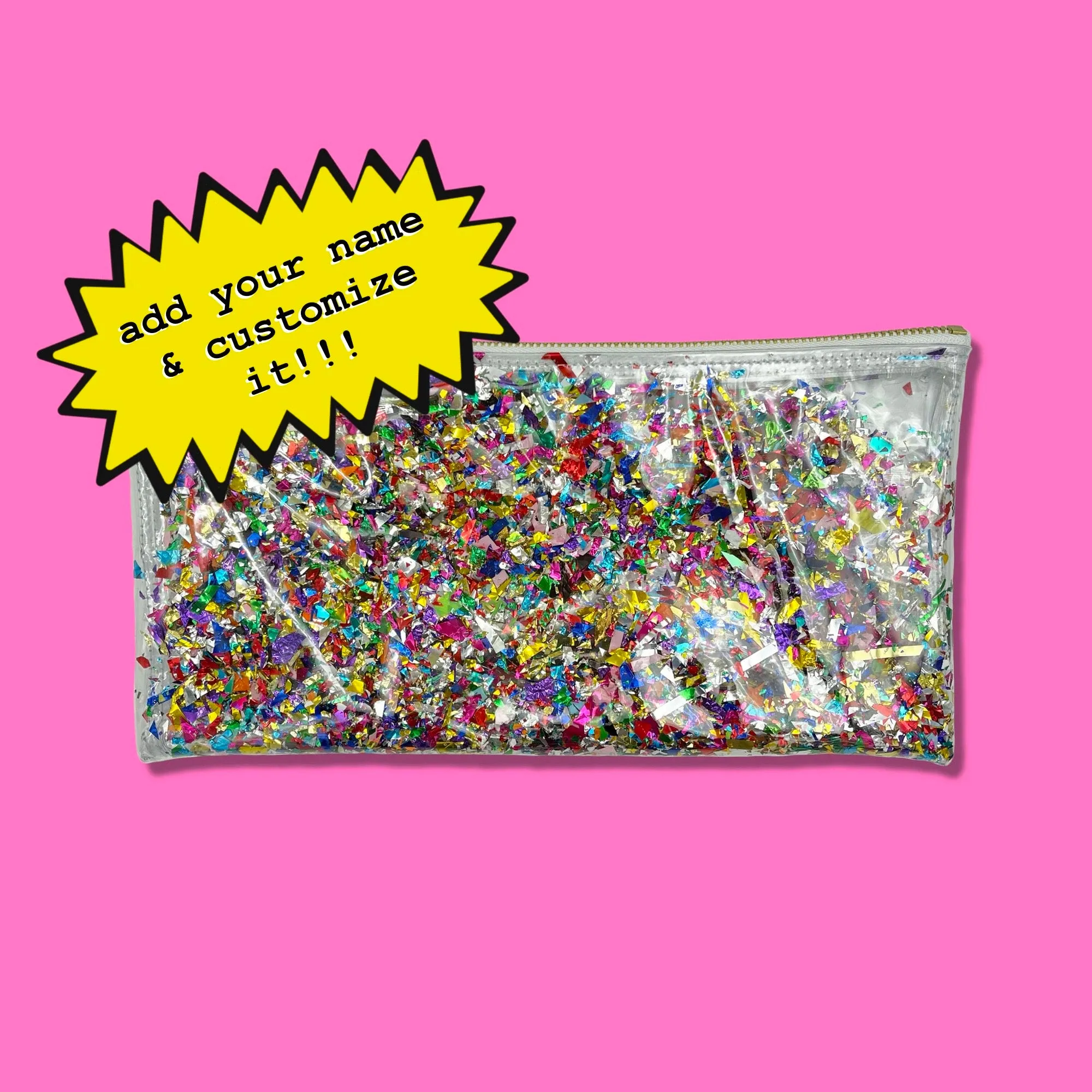 Clear Rainbow Confetti Clutch! 🎉✨