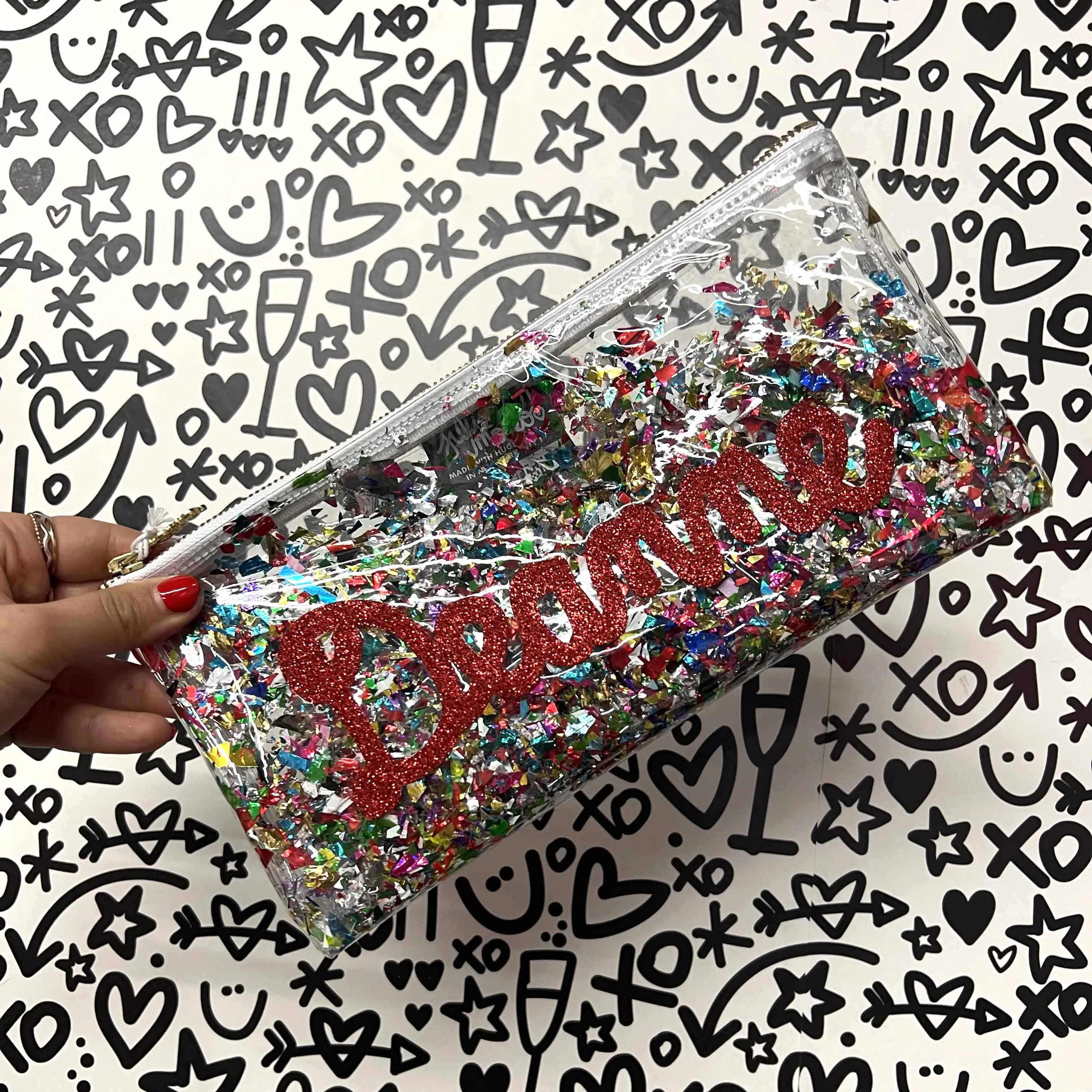 Clear Rainbow Confetti Clutch! 🎉✨