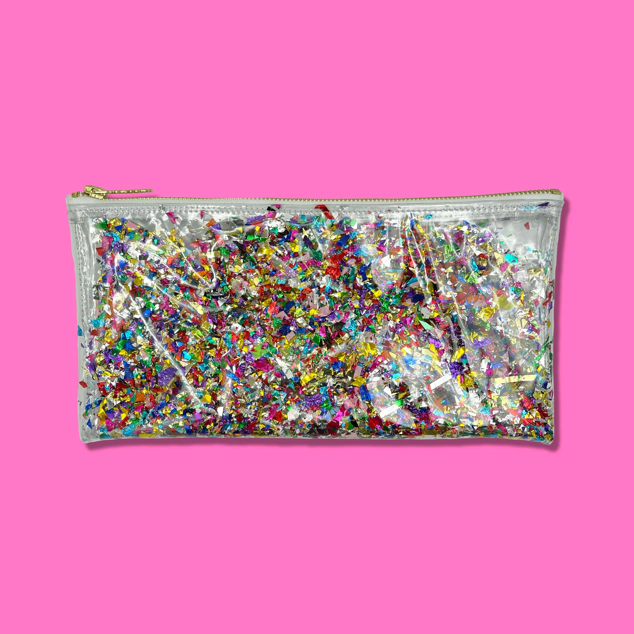 Clear Rainbow Confetti Clutch! 🎉✨