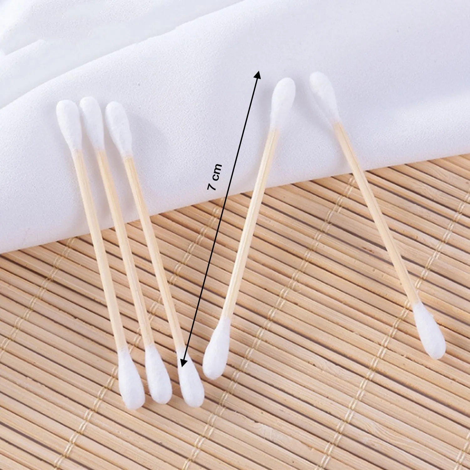 Cotton Swabs Bamboo with Wooden Handles for Makeup Clean Care Ear Cleaning Wound Care Cosmetic Tool Double Head Biodegradable Eco Friendly (pack of 20)