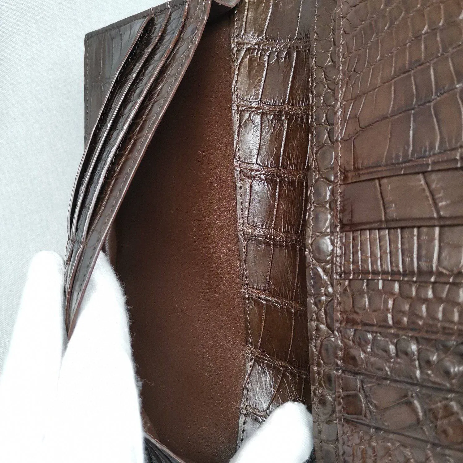 Crocodile Leather Mens Suit Wallet