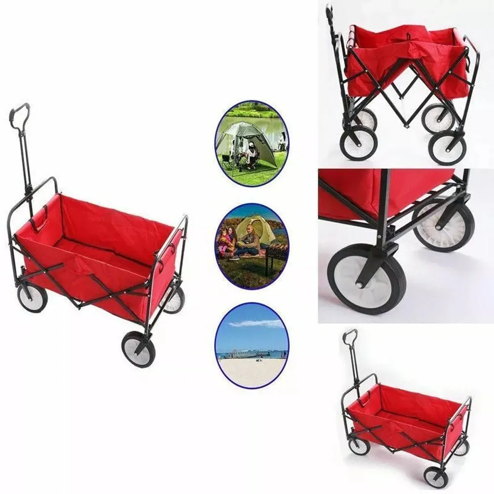 CRONY TC3015 Folding Cart Heavy Duty  Collapsible Folding  Wagon Utility Shopping Outdoor Camping Garden Cart | Green