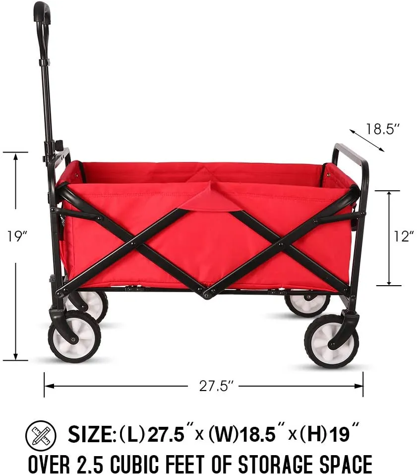 CRONY TC3015 Folding Cart Heavy Duty  Collapsible Folding  Wagon Utility Shopping Outdoor Camping Garden Cart | Green