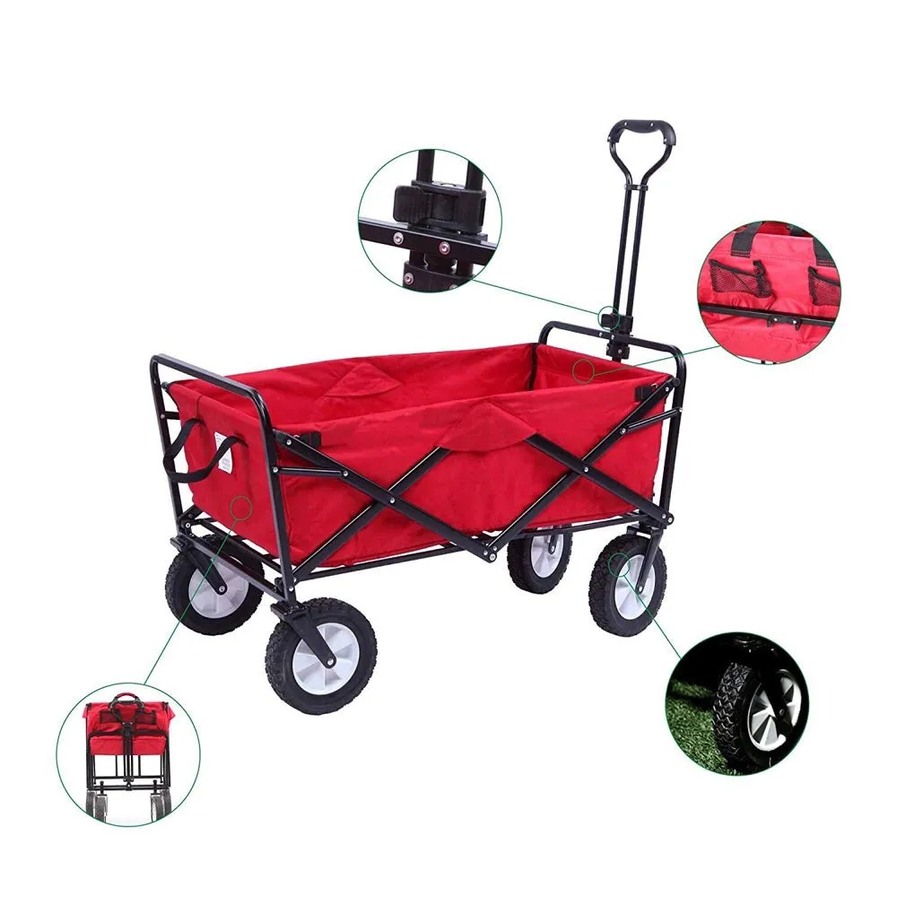 CRONY TC3015 Folding Cart Heavy Duty  Collapsible Folding  Wagon Utility Shopping Outdoor Camping Garden Cart | Green