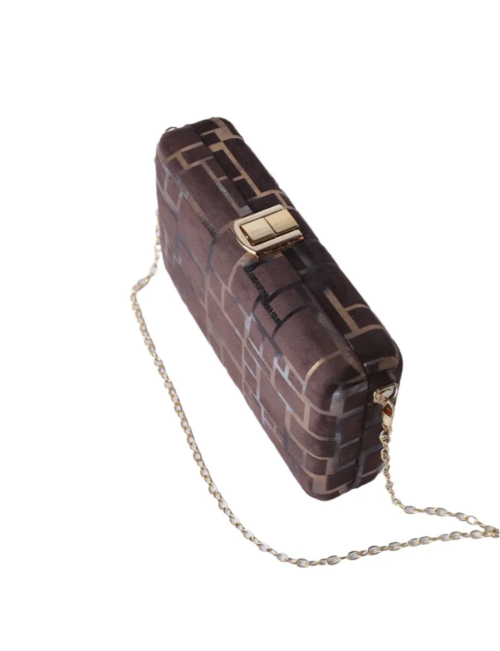 Cubic Mocha Charm Clutch