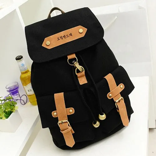 Cute Lady Girls Versatile Vintage Canvas Satchel Backpack Shoulder School Bag