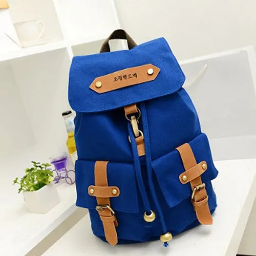 Cute Lady Girls Versatile Vintage Canvas Satchel Backpack Shoulder School Bag