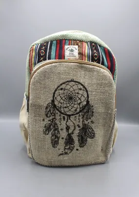 Dream Catcher Printed Natural Hemp Backpack