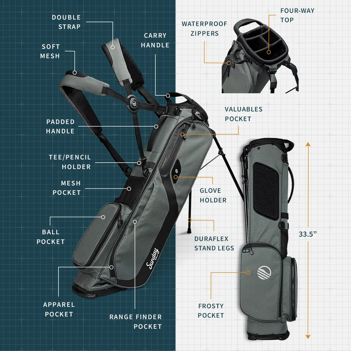 El Camino | Cobalt Blue Walking Golf Bag