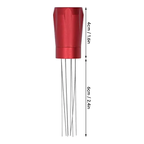 EXCLUZO Coffee Distribution Tool, Easy Cleaning Fixed Needle Distribution Tool for Restaurant (Red with Magnet)