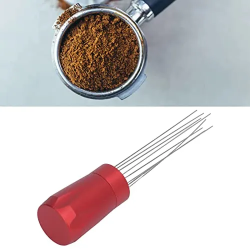 EXCLUZO Coffee Distribution Tool, Easy Cleaning Fixed Needle Distribution Tool for Restaurant (Red with Magnet)