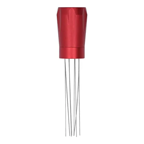 EXCLUZO Coffee Distribution Tool, Easy Cleaning Fixed Needle Distribution Tool for Restaurant (Red with Magnet)