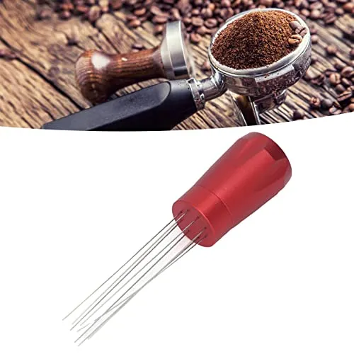 EXCLUZO Coffee Distribution Tool, Easy Cleaning Fixed Needle Distribution Tool for Restaurant (Red with Magnet)