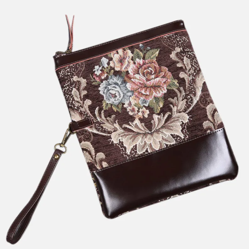 Floral Coffee Carpet Clutch