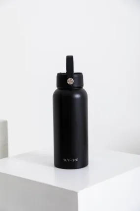 Flynn 1L Water Bottle - Black- Suni and Sol