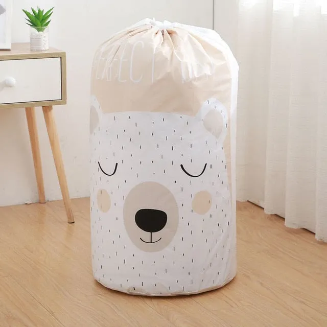 Foldable Storage Bag Clothes Blanket Quilt Closet Sweater Organizer Box Pouches Bear Housekeeping