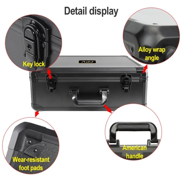 For DJI FPV Aluminum Alloy Explosion-proof Suitcase Portable Storage Box Case Travel Carrying Bag, No Disassembly Propeller