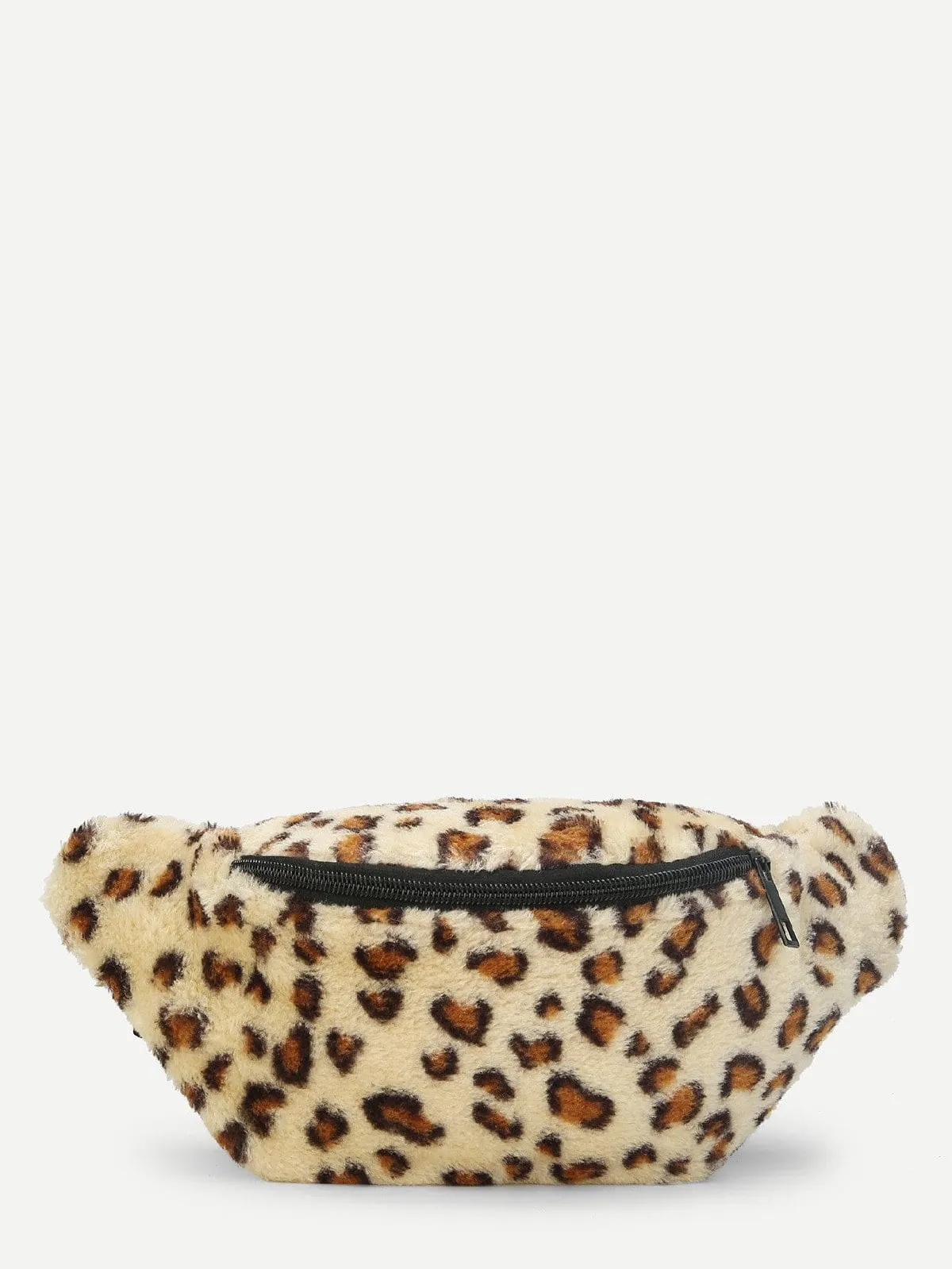 Fur fuzzy leopard fanny pack bag