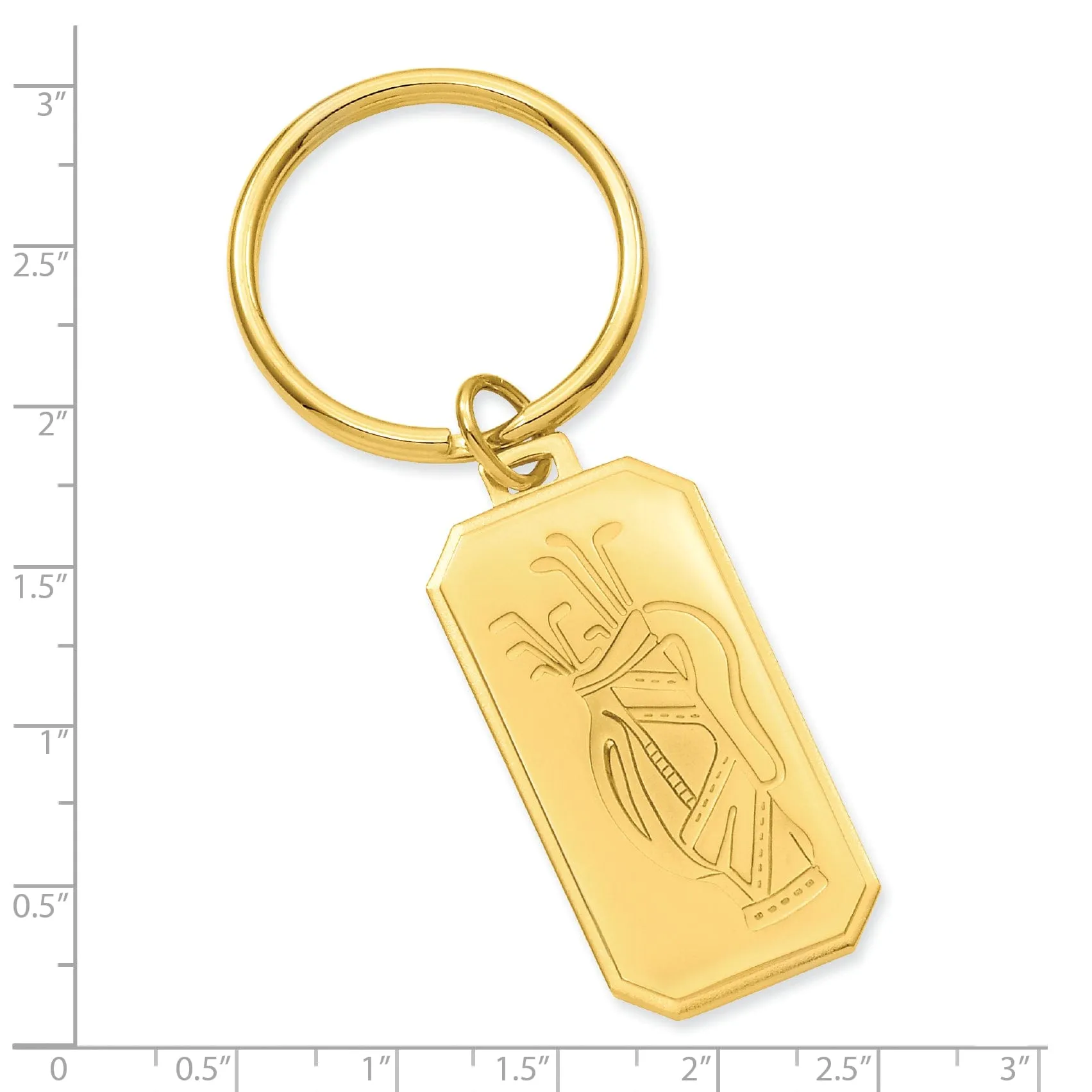 Gold Plated Golf Bag Key Ring